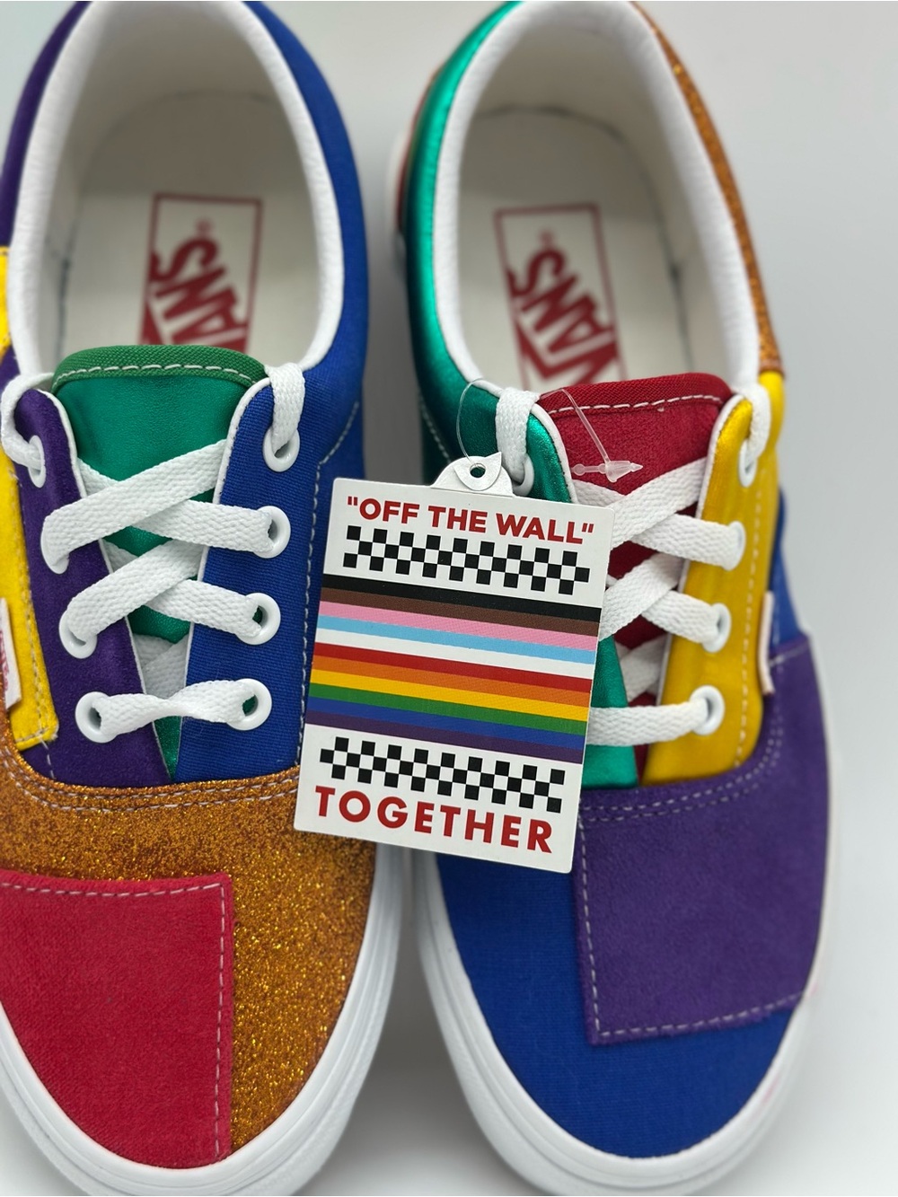 Vans Multi-Color Low Top Sneakers in Purple, Blue, Yellow, Red, Gold - Picture 4 of 10